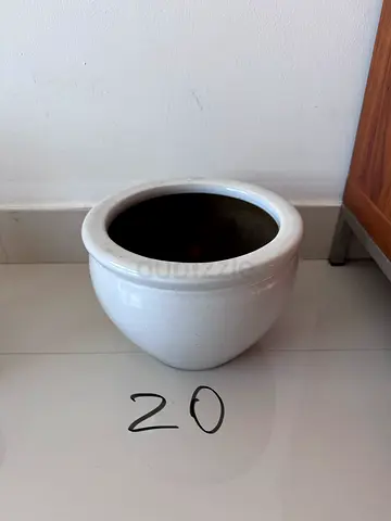 White Ceramic Planter / Pot - Medium Size