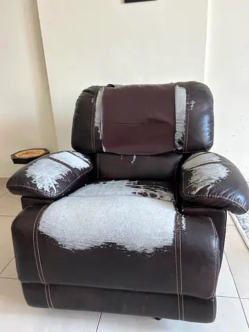 Homes R Us leather recliner, 3 yr old