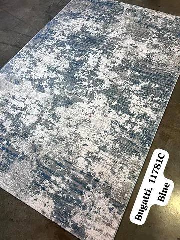 Blue Bugatti Abstract Modern Area Rug (250 x 350 cm)