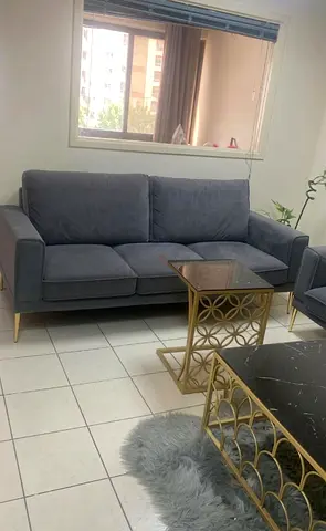 Sofa with center and side table