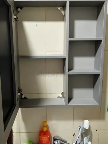 Bathroom cabinet with mirror door - light grey - For Quick Sale