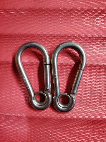 Pair of Stainless Steel Snap Hook Carabiners