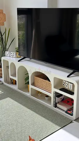 White Wooden TV stand  Bookshelf Cave Unit