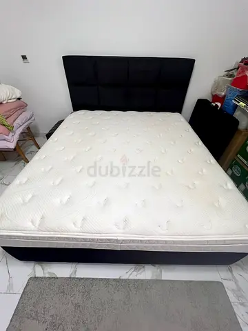 Restonic bed brand/Comfortable Bed Mattress with Black Suede Divan Base