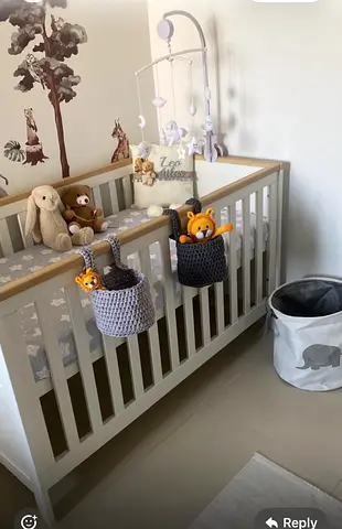 Solid White Baby Crib with Mobile — Good Condition