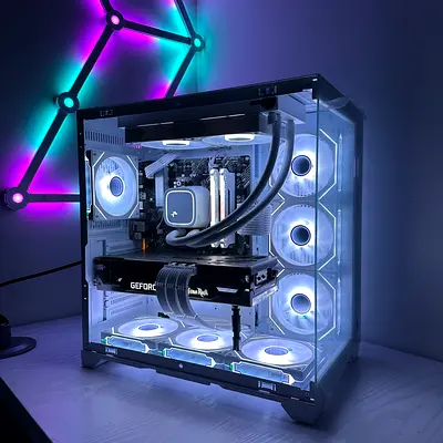 White RTX 3080 Ryzen 7 5700X Gaming PC Rendering PC Desktop PC Computer