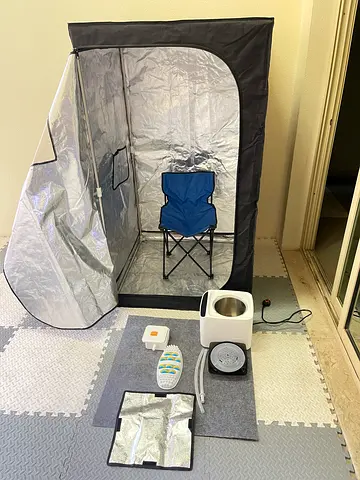 Portable Steam Sauna Tent with Hose and Foot Mat - Lightly Used