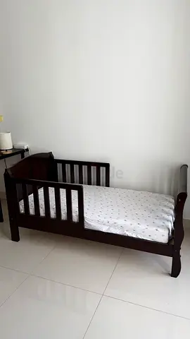 Solid Wood Toddler Bed 70x140 cm with Mattress - Dark Brown