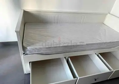 IKEA Hamnes day bed with 2 mattress and 3store drawers underneath