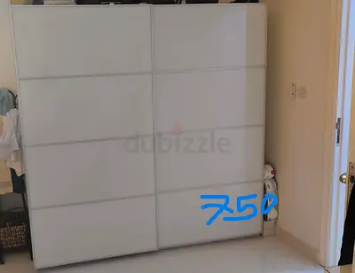 White Sliding Door Wardrobe - Good Condition