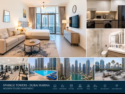 Elegant studio in Sparke tower Dubai Marina