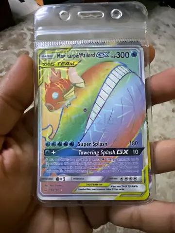 Rare Pokémon Full Art GX Card (sealed sleeve) - Magikarp  Wailord GX