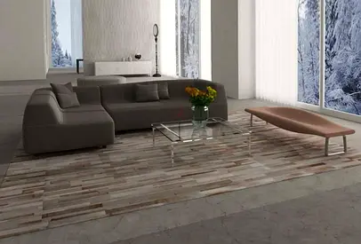 Large modern neutral patchwork area rug - perfect condition