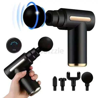 Mini Massage Gun Deep Tissue - Portable 6 Speeds Handheld Muscle Massager with 4 Massage
