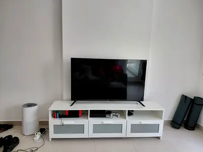 Modern White TV Stand with Storage Drawers
