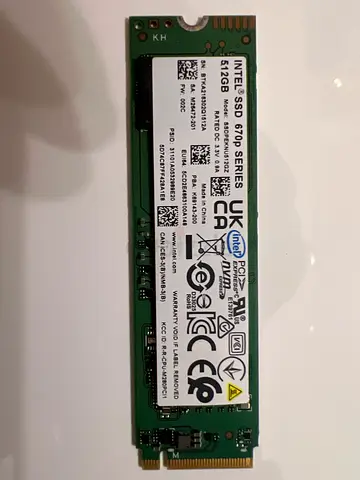 Intel 512GB NVMe SSD 670p series windows installed