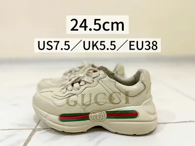 GUCCI style Beige Dad Sneakers / Chunky Sneakers Size 24.5cm (EU38／US7.5／UK5.5) ThickSoleSneakers