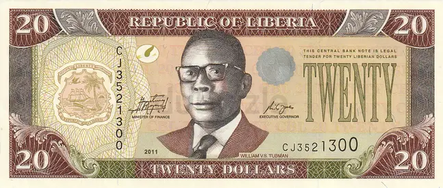 LIBERIA 20 DOLLARS BANKNOTE 2011 ND