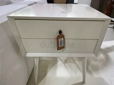 White Nightstand with 2 Drawers