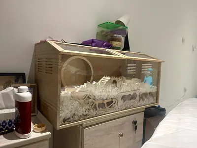 Wooden Hamster Cage and Habitat with Accessories