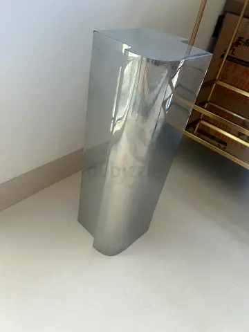 Tall Chrome Metal Display Pedestal / Column or drinks table