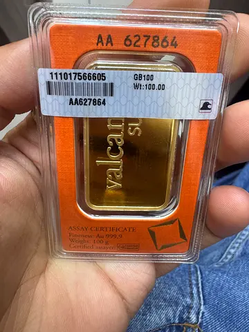 Valcambi suisse 100 grams gold bar 786 number