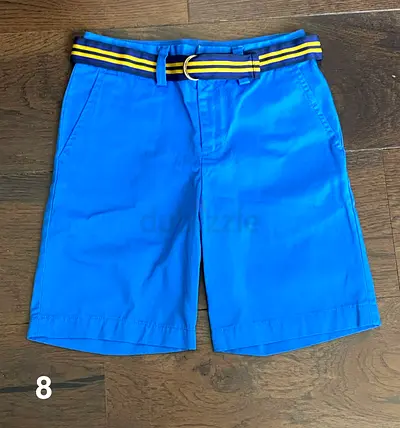Ralph Lauren blue shorts with striped belt - For kids aged 8