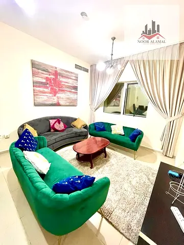 Sharjah, Al Khan: One bedroom, living room, kitchen, and bathroom. Price: 3000 AED including internet.