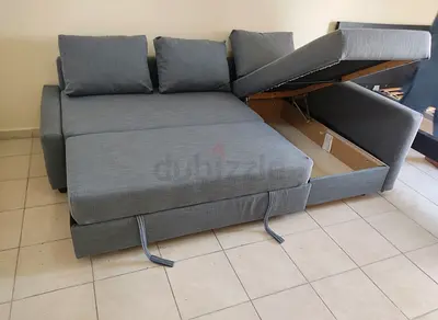 Ikea L Shape Sofa cum bed with big storage in L