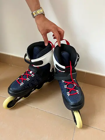 FOR SALE — Adult Red Inline Roller Skates (Very Good Condition)