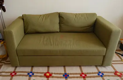 Green 2-Seater Sofabed with storage