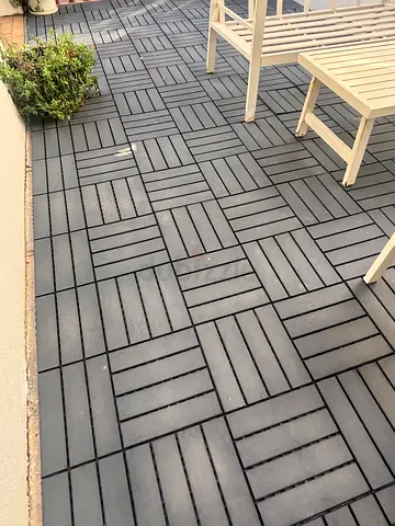 Outdoor Interlocking Deck Tiles - Dark Grey (Used)