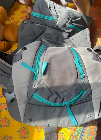 Gray Baby Carrier / Sling with Front Pockets - Good Used Condition