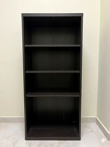 Dark Brown Wooden Bookcase with Four Tiers