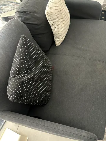 Dark gray 2-seater sofa with cushions - good condition