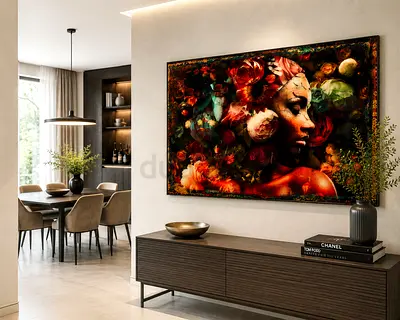 Cobra art Contemporary Floral Portrait fiberglass  - Large Wall Art from Marina Home