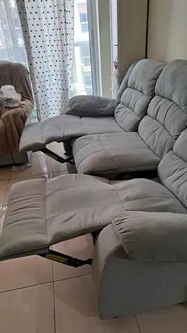Light grey 3-seater reclining sofa in good condition
