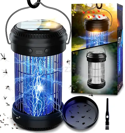 3241 - WEKUBA Bug Zapper, Electric Mosquito Killer with LED UV Light, USB and Solar Power, Removable