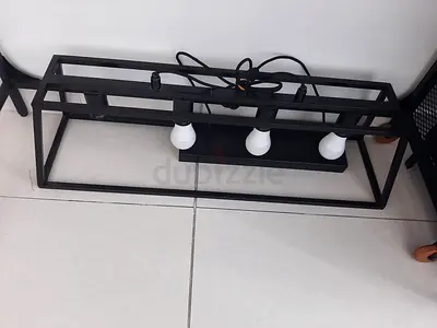 Black Rectangular 3-Bulb Ceiling/Wall Light Fixture - Industrial Style