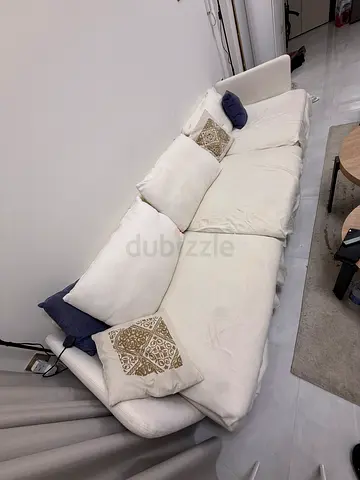IKEA Cream 3-4 Seater Sofa + EXTRA Grey Cover Included (Worth 750 AED!)