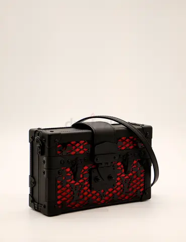 Louis vuitton petite malle Crossbody Bag - Black with Red Detail