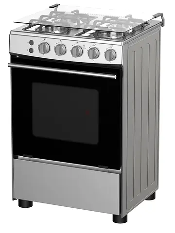 Stainless Steel 4-Burner Gas Cooker with Oven - Excellent Working Condition