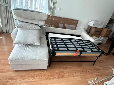 Brand new condition ikea gronlid lshape sofa bed beige
