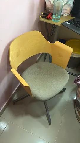 Wooden Office Chair with Cushioned Seat — Good Condition