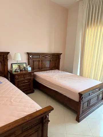 Solid Wood Bed Set with Matching Nightstand  Dresser