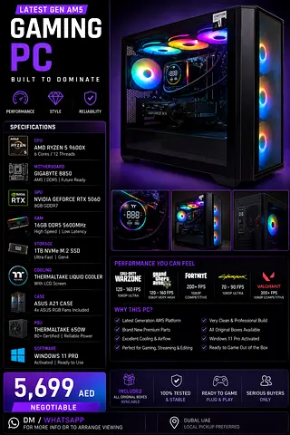 🔥 Latest Gen AM5 Gaming PC – Ryzen 5 9600X + RTX 5060 🔥