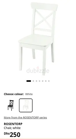 2X White Lanni Wooden Dining Chair - Good Condition