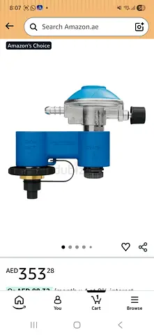 Campingaz Twin Connection with Gas Pressure Regulator for Campingaz Gas Stoves, Twin Connection