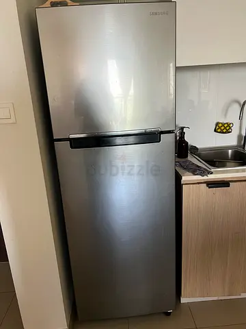 Samsung single-door refrigerator - stainless steel, good condition