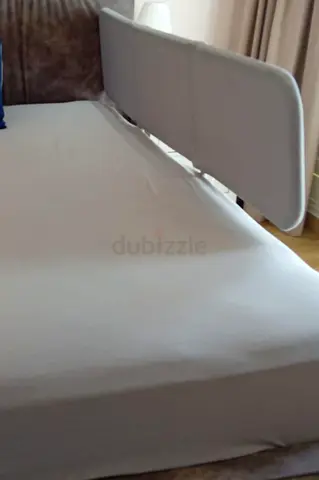 2 Foldable Crib Rails Guard- Light Grey
